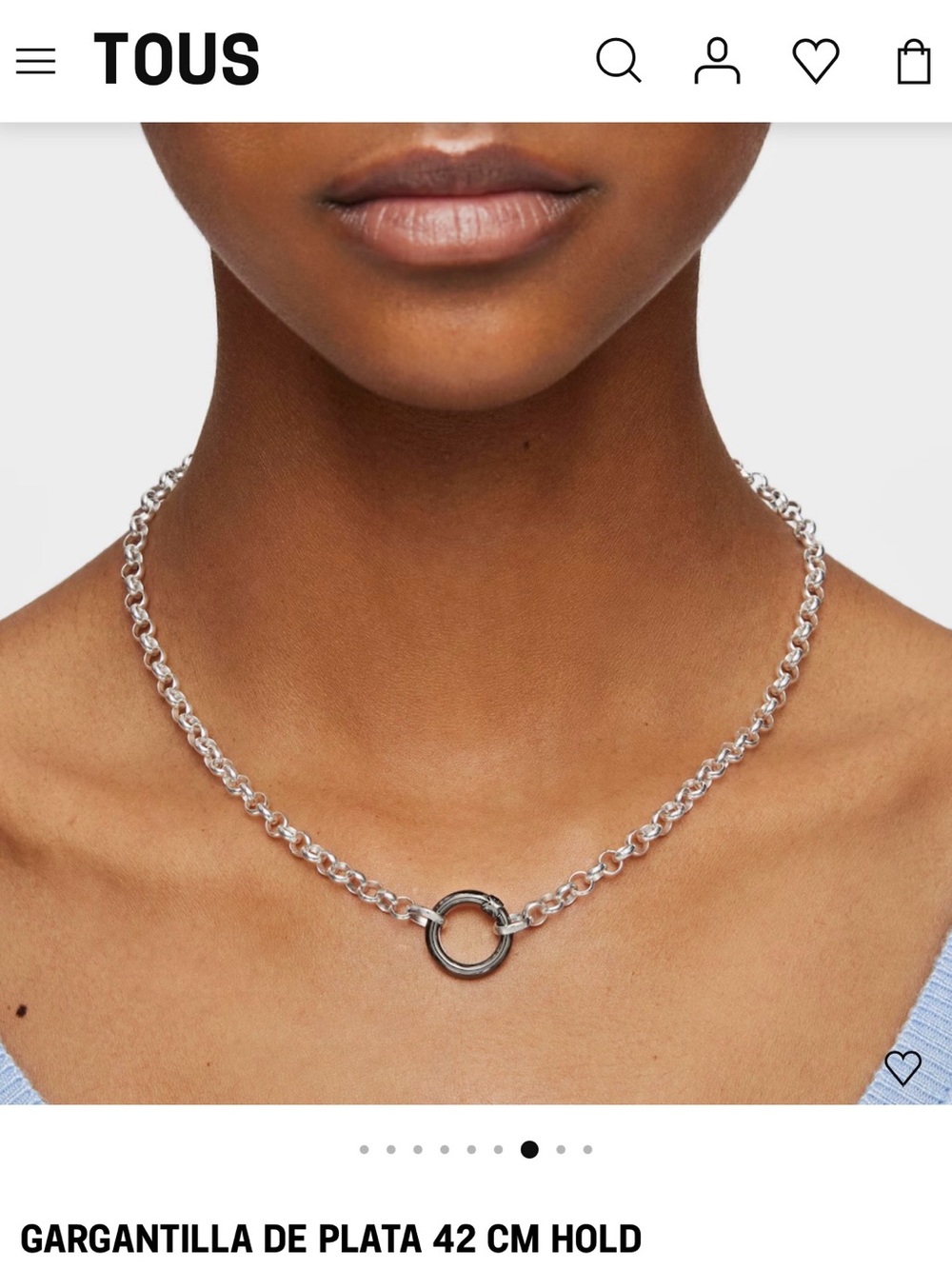 TOUS Silver Chain Hold Necklace